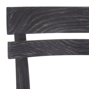 Safavieh Casper Black Wash Wood Dining Chair with Leather Seat for Modern Rooms DCH1219A