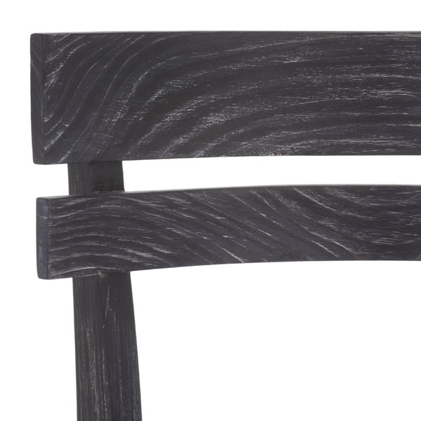 Safavieh Casper Black Wash Wood Dining Chair with Leather Seat for Modern Rooms DCH1219A