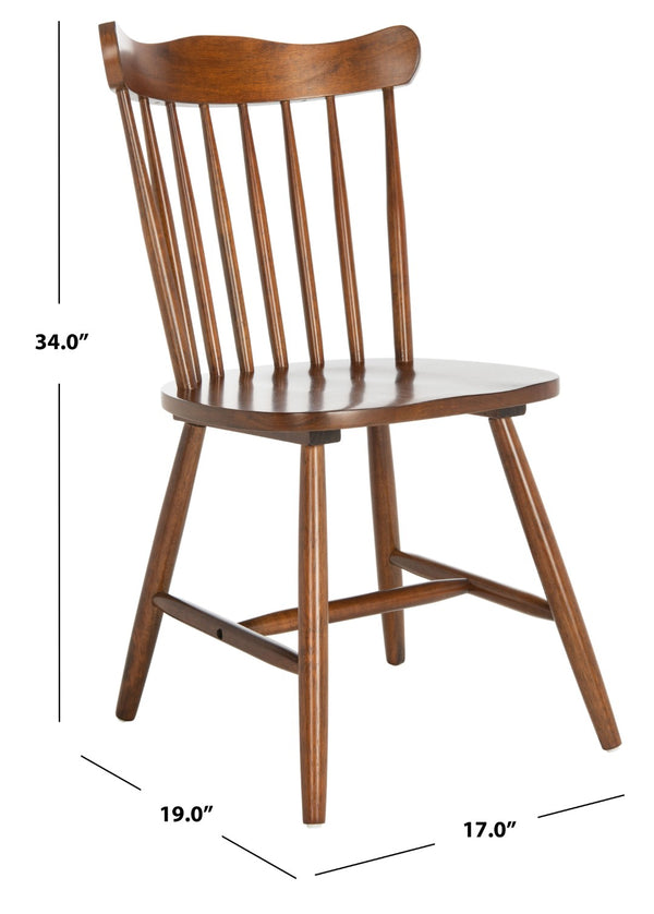 Safavieh REEVES Dining Chair Set of 2 - Elegant Walnut Spindle Back Design for Timeless Comfort & Style DCH1400A-SET2