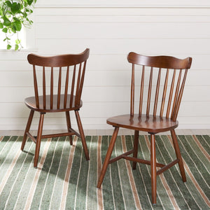 Safavieh REEVES Dining Chair Set of 2 - Elegant Walnut Spindle Back Design for Timeless Comfort & Style DCH1400A-SET2