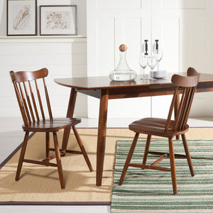 Safavieh REEVES Dining Chair Set of 2 - Elegant Walnut Spindle Back Design for Timeless Comfort & Style DCH1400A-SET2