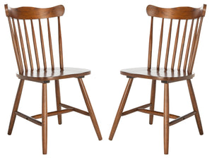 Safavieh REEVES Dining Chair Set of 2 - Elegant Walnut Spindle Back Design for Timeless Comfort & Style DCH1400A-SET2