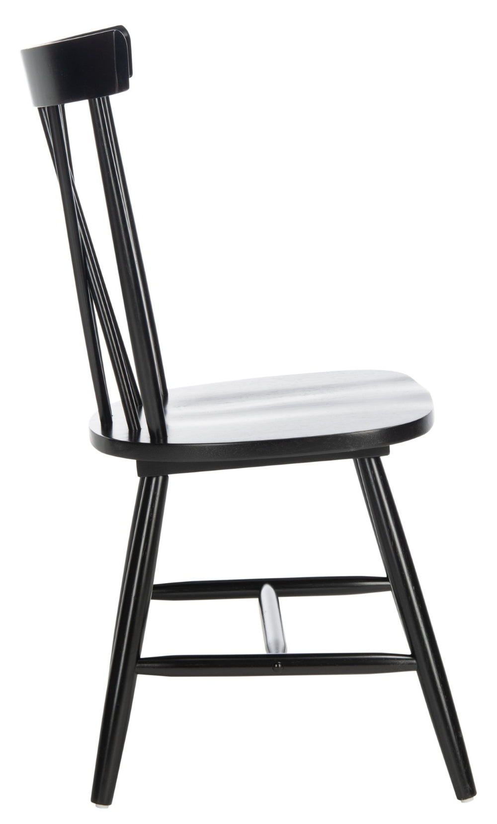 Safavieh FRIAR Dining Chair Set of Two - Timeless Windsor Design with Modern Matte Finish for Elegant Spaces Black DCH1401A-SET2