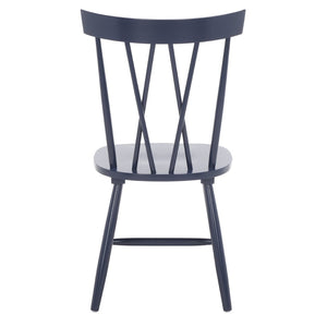 Safavieh FRIAR Dining Chair Set of Two - Timeless Windsor Design with Modern Matte Finish for Elegant Spaces Navy DCH1401F-SET2