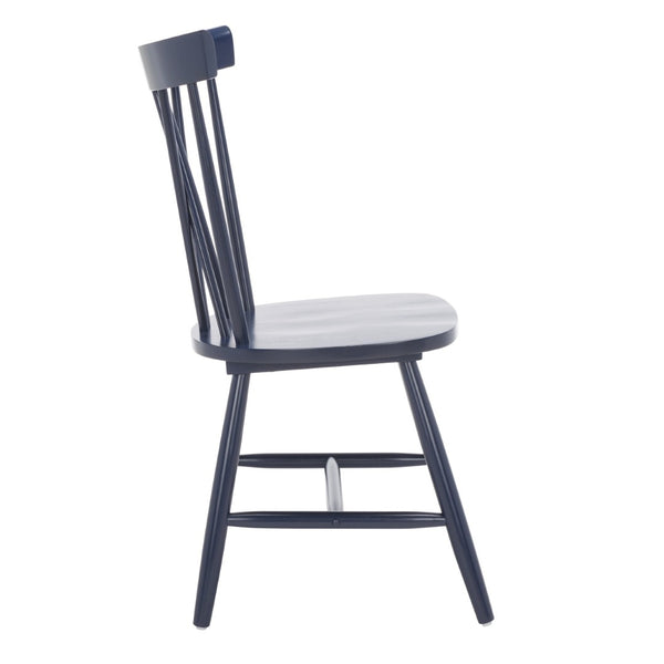 Safavieh FRIAR Dining Chair Set of Two - Timeless Windsor Design with Modern Matte Finish for Elegant Spaces Navy DCH1401F-SET2