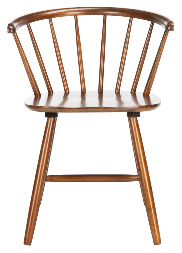 Safavieh CERES Dining Chair Set of Two - Timeless Captain’s Style for Modern Dining Spaces & Comfort Walnut DCH1402A-SET2