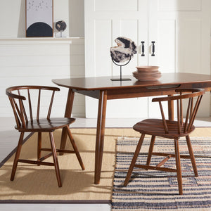 Safavieh CERES Dining Chair Set of Two - Timeless Captain’s Style for Modern Dining Spaces & Comfort Walnut DCH1402A-SET2