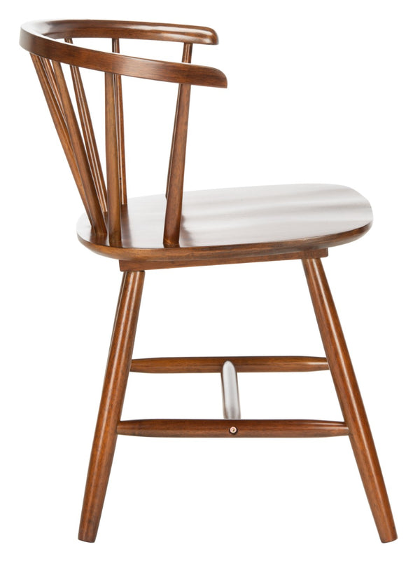 Safavieh CERES Dining Chair Set of Two - Timeless Captain’s Style for Modern Dining Spaces & Comfort Walnut DCH1402A-SET2