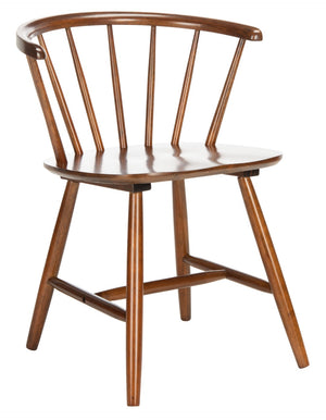Safavieh CERES Dining Chair Set of Two - Timeless Captain’s Style for Modern Dining Spaces & Comfort Walnut DCH1402A-SET2