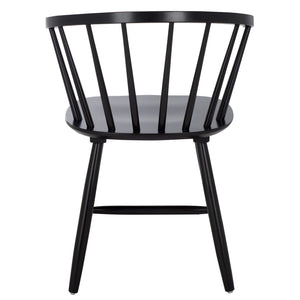 Safavieh Ceres Dining Chair Set Of 2 - Elegant Black Finish For Classic-contemporary Home Decor Black Wood Dch1402b-set2