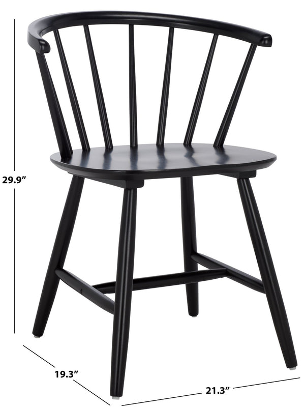 Safavieh CERES Dining Chair Set of Two - Timeless Captain’s Style for Modern Dining Spaces & Comfort Black DCH1402B-SET2