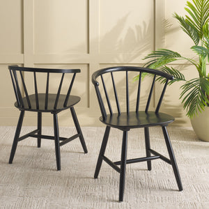Safavieh Ceres Dining Chair Set Of 2 - Elegant Black Finish For Classic-contemporary Home Decor Black Wood Dch1402b-set2