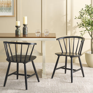 Safavieh Ceres Dining Chair Set Of 2 - Elegant Black Finish For Classic-contemporary Home Decor Black Wood Dch1402b-set2