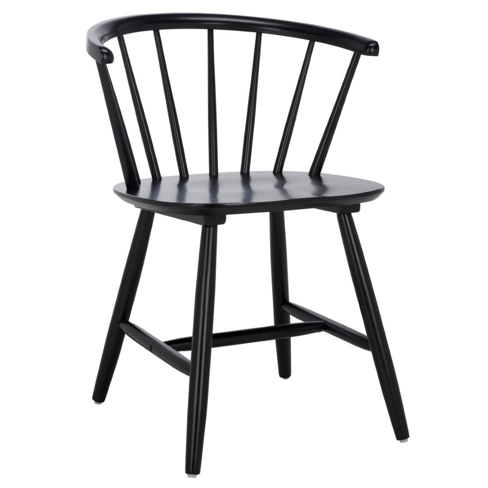 Safavieh CERES Dining Chair Set of Two - Timeless Captain’s Style for Modern Dining Spaces & Comfort Black DCH1402B-SET2