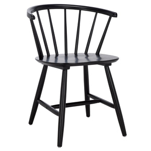 Safavieh Ceres Dining Chair Set Of 2 - Elegant Black Finish For Classic-contemporary Home Decor Black Wood Dch1402b-set2