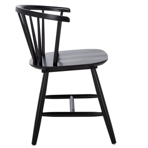 Safavieh Ceres Dining Chair Set Of 2 - Elegant Black Finish For Classic-contemporary Home Decor Black Wood Dch1402b-set2