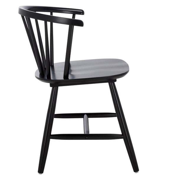 Safavieh Ceres Dining Chair Set Of 2 - Elegant Black Finish For Classic-contemporary Home Decor Black Wood Dch1402b-set2