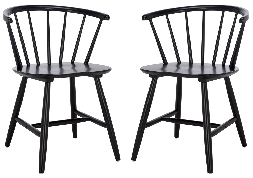 Safavieh Ceres Dining Chair Set Of 2 - Elegant Black Finish For Classic-contemporary Home Decor Black Wood Dch1402b-set2