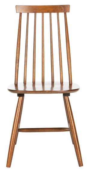 Safavieh PRIAM Dining Chair Set of 2 - Classic Walnut Spindle Back for Timeless Farmhouse Dining Style DCH1403A-SET2