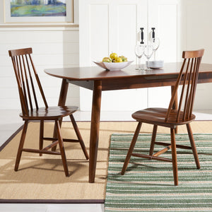 Safavieh PRIAM Dining Chair Set of 2 - Classic Walnut Spindle Back for Timeless Farmhouse Dining Style DCH1403A-SET2