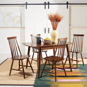 Safavieh PRIAM Dining Chair Set of 2 - Classic Walnut Spindle Back for Timeless Farmhouse Dining Style DCH1403A-SET2