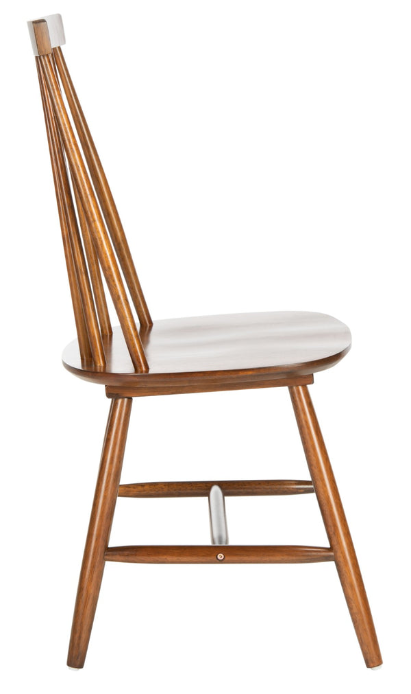 Safavieh PRIAM Dining Chair Set of 2 - Classic Walnut Spindle Back for Timeless Farmhouse Dining Style DCH1403A-SET2