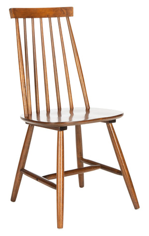 Safavieh PRIAM Dining Chair Set of 2 - Classic Walnut Spindle Back for Timeless Farmhouse Dining Style DCH1403A-SET2