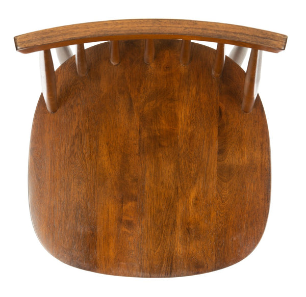 Safavieh PRIAM Dining Chair Set of 2 - Classic Walnut Spindle Back for Timeless Farmhouse Dining Style DCH1403A-SET2