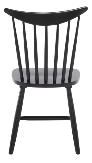 Safavieh JODAN Dining Chair - Elegant Windsor Spindle Back in Solid Wood for Timeless Dining Comfort Black DCH1404A-SET2
