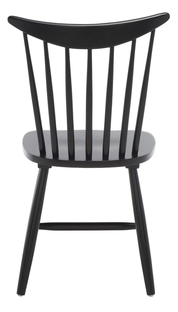 Safavieh JODAN Dining Chair - Elegant Windsor Spindle Back in Solid Wood for Timeless Dining Comfort Black DCH1404A-SET2