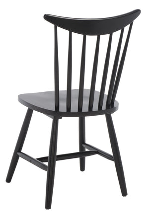 Safavieh JODAN Dining Chair - Elegant Windsor Spindle Back in Solid Wood for Timeless Dining Comfort Black DCH1404A-SET2