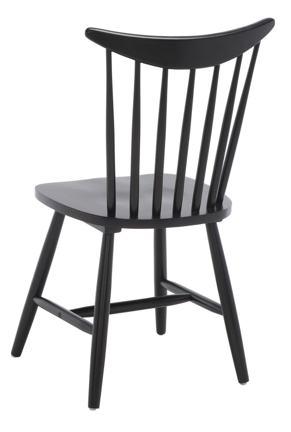 Safavieh JODAN Dining Chair - Elegant Windsor Spindle Back in Solid Wood for Timeless Dining Comfort Black DCH1404A-SET2