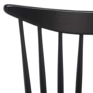 Safavieh JODAN Dining Chair - Elegant Windsor Spindle Back in Solid Wood for Timeless Dining Comfort Black DCH1404A-SET2