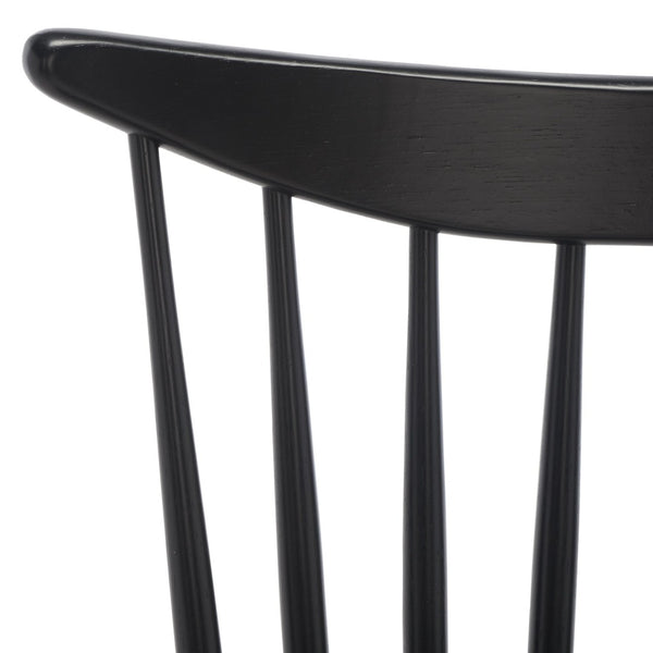 Safavieh JODAN Dining Chair - Elegant Windsor Spindle Back in Solid Wood for Timeless Dining Comfort Black DCH1404A-SET2