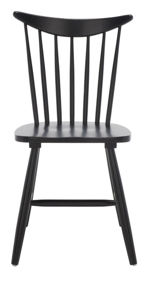 Safavieh JODAN Dining Chair - Elegant Windsor Spindle Back in Solid Wood for Timeless Dining Comfort Black DCH1404A-SET2