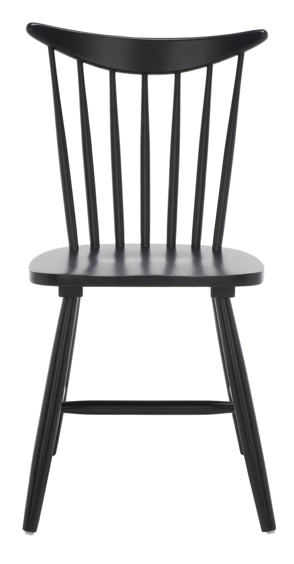 Safavieh JODAN Dining Chair - Elegant Windsor Spindle Back in Solid Wood for Timeless Dining Comfort Black DCH1404A-SET2