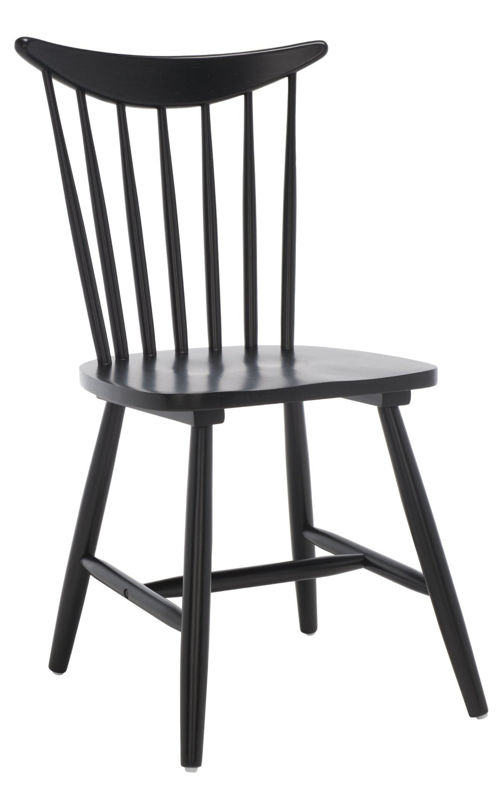 Safavieh JODAN Dining Chair - Elegant Windsor Spindle Back in Solid Wood for Timeless Dining Comfort Black DCH1404A-SET2