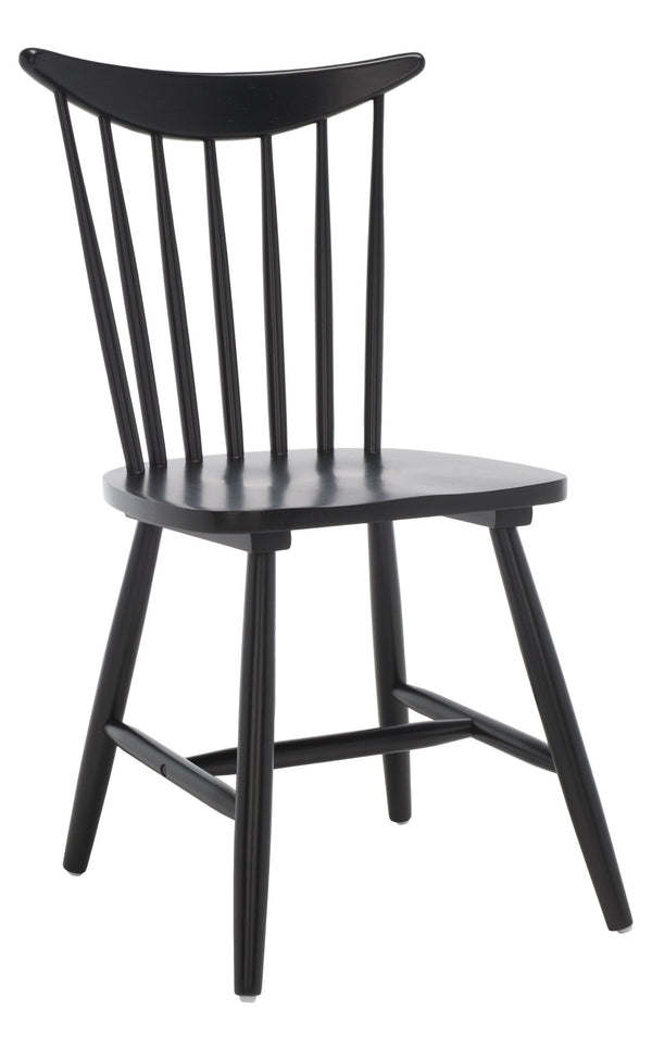 Safavieh JODAN Dining Chair - Elegant Windsor Spindle Back in Solid Wood for Timeless Dining Comfort Black DCH1404A-SET2