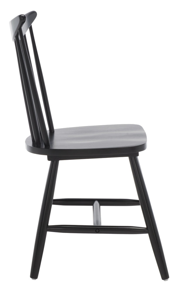 Safavieh JODAN Dining Chair - Elegant Windsor Spindle Back in Solid Wood for Timeless Dining Comfort Black DCH1404A-SET2