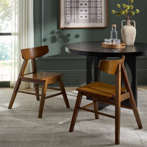 Safavieh FARRAH Dining Chair - Elegant Two-Tone Design with Durable Upholstery for Stylish Comfort and Quality Walnut DCH1405A-SET2
