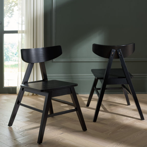 Safavieh FARRAH Dining Chair - Elegant Two-Tone Design with Durable Upholstery for Stylish Comfort and Quality Black DCH1405B-SET2