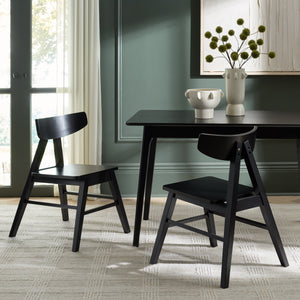 Safavieh Farrah Dining Chair Set Of 2 - Elegant Modern Design In Grey For Ultimate Comfort And Style Black Wood Dch1405b-set2