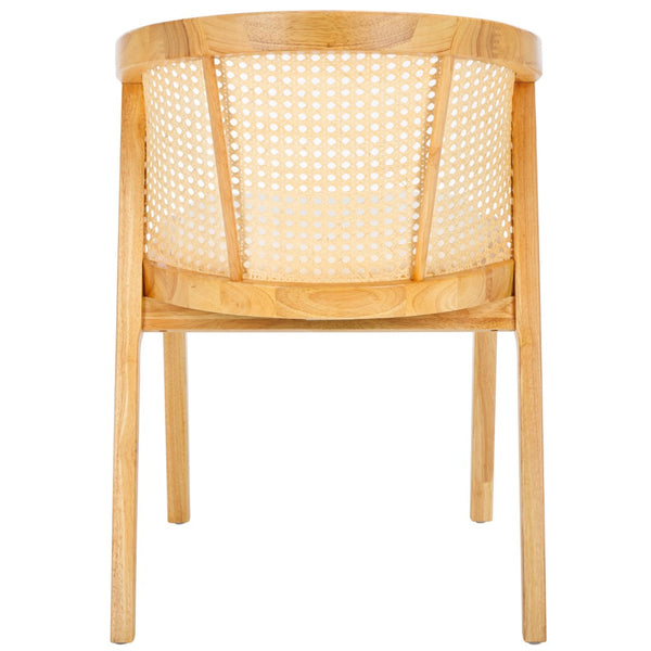 Safavieh Edan Dining Chair - Mid-Century Modern Design With Rattan-Textured Barrel Back For Stylish Comfort Natural / White DCH1500A