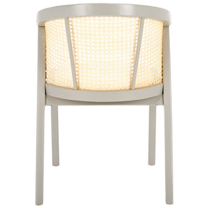 Safavieh Edan Dining Chair - Mid-Century Modern Design With Rattan-Textured Barrel Back For Stylish Comfort Grey / White DCH1500D