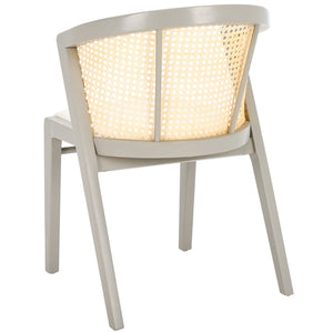 Safavieh Edan Dining Chair - Mid-Century Modern Design With Rattan-Textured Barrel Back For Stylish Comfort Grey / White DCH1500D