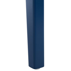Safavieh Edan Dining Chair - Mid-Century Modern Design With Rattan-Textured Barrel Back For Stylish Comfort Navy / White DCH1500E