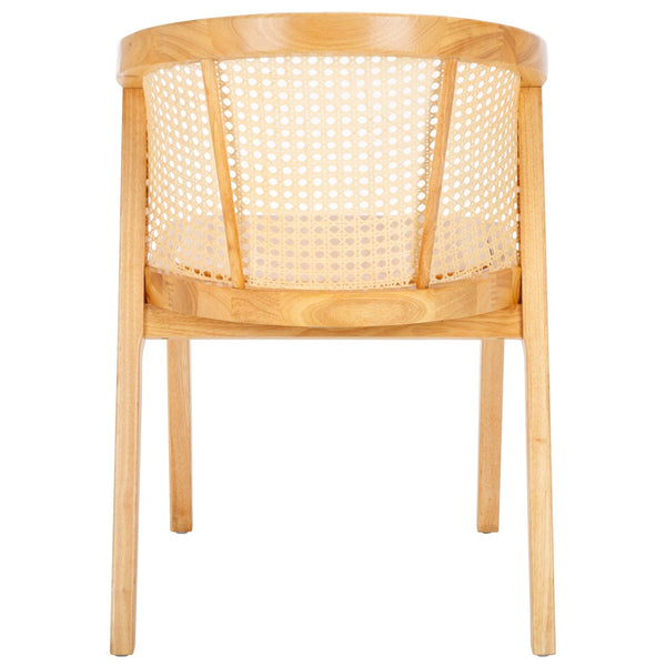 Safavieh Edan Dining Chair - Mid-Century Modern Design With Rattan-Textured Barrel Back For Stylish Comfort Natural / Natural DCH1500F