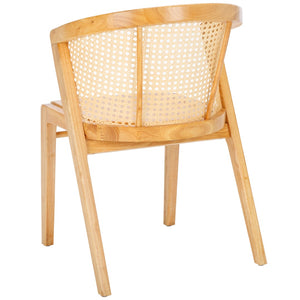 Safavieh Edan Dining Chair - Mid-Century Modern Design With Rattan-Textured Barrel Back For Stylish Comfort Natural / Natural DCH1500F