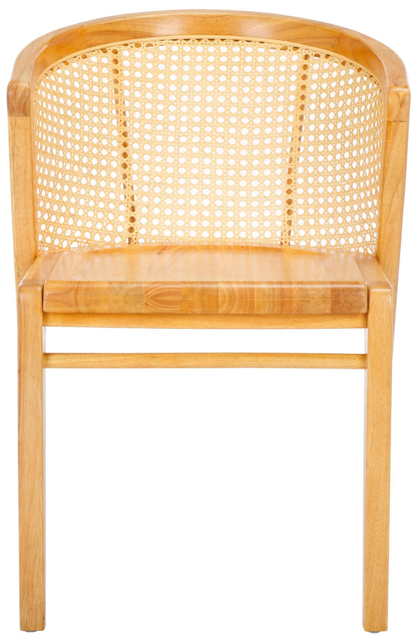 Safavieh Edan Dining Chair - Mid-Century Modern Design With Rattan-Textured Barrel Back For Stylish Comfort Natural / Natural DCH1500F