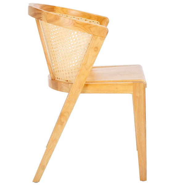 Safavieh Edan Dining Chair - Mid-Century Modern Design With Rattan-Textured Barrel Back For Stylish Comfort Natural / Natural DCH1500F